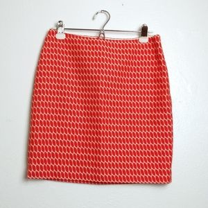 Ann Taylor Jacquard Orange Coast Retro Women's Pencil Skirt Side Zipper …